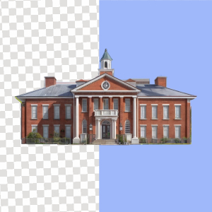 School 3d center in, school building and all side blank  High Quality Png Download For Free
