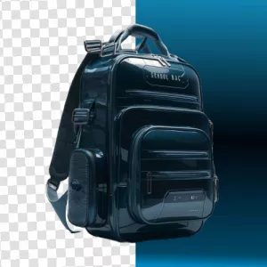 PNG A realistic 3D render of a school bag, showcasing its various compartments, zippers, and pockets,PNG HD Quality Image Free Download 