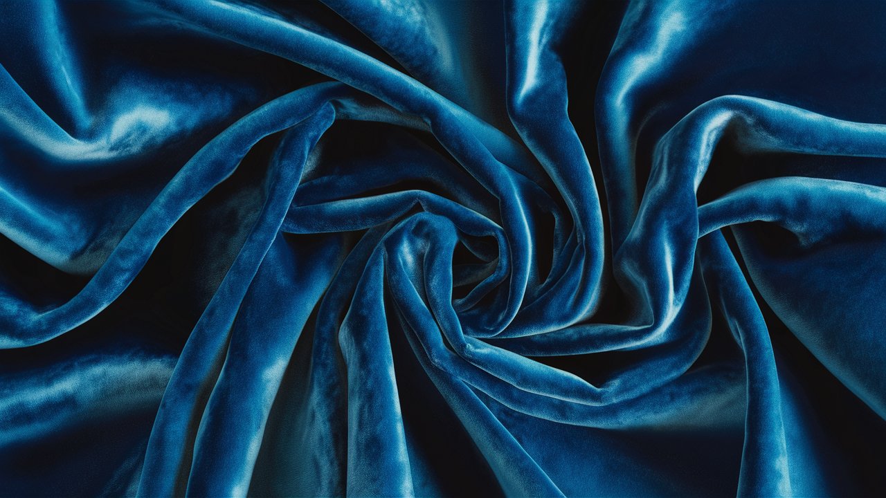 Folded Blue Velvet Luxurious Cloth Image hd