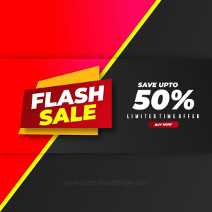 flash sale banner design black theme