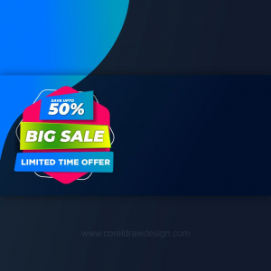 creative BIG sale banner design blue theme