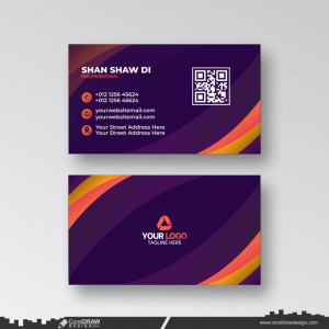 abstract fluid purple gradients business card dowanload design 