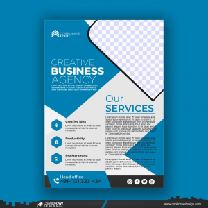 blue business flyer design template premium free design