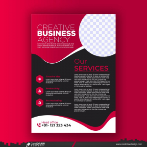 style red business company flyer design template premium free design