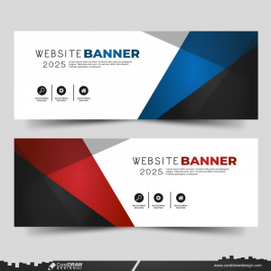 abstract blue & red Website Banner Premium Design background vector