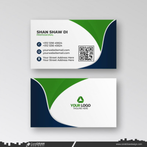  corporate green & blue business card dowanload design