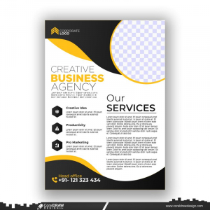 black style business flyer design template premium free design