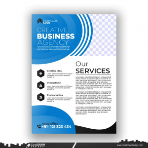 blue style business flyer design template premium free design