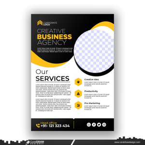 black & yellow business flyer design template premium free design