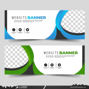 abstract blue & green Website Banner Premium Design background vector