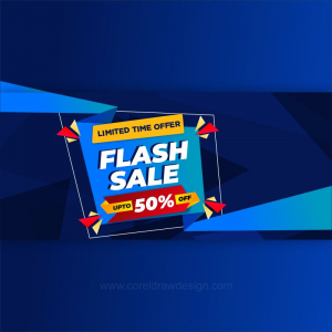 flash sale banner design dark blue new theme 