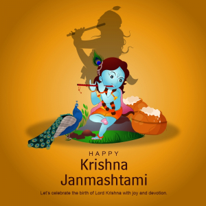 Premium Happy Janmashtami Free Greeting For Watsapp Status and Social Media Post CDR Vector illustration Design Download for Free