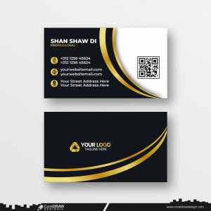 golden & black business card dowanload design free