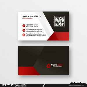 black & red business card dowanload design free