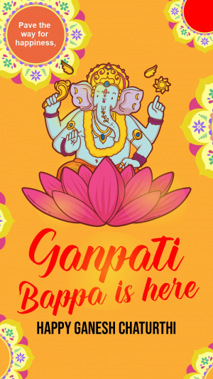 Happy Ganesh Chaturthi 2024 Greeting Wishing Banner Flyer Vector Design Download For Free