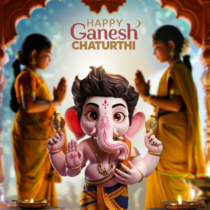 A 3d Render Of A lord Ganesh Wishing Ganesh Chaturthi 4K Image Download For Free