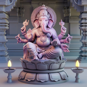 3d Render Sclupture Of Lord Ganesh In A Tempel Hd High Quality Image Download For Free