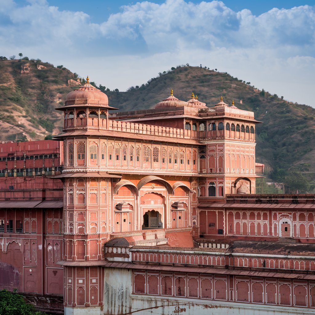 Beautiful amber fort jaipur 4k stock image