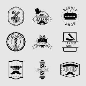 Barber Salon Shop logo design CDR file download for free