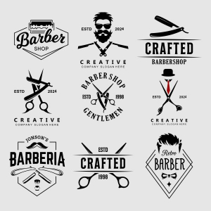 Barber Salon Shop logo design CDR file download now for free