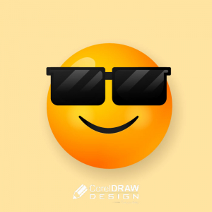 Abstract smiley smart boy glasses emoji vector free