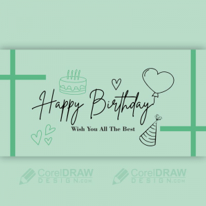 Birthday wishes banner vector cdr background 