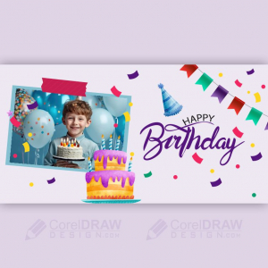 celebration Birthday card wishes banner vector cdr background 