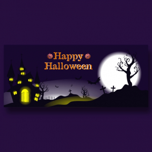 Happy Halloween Website Sale Banner Vector Free CDR Download