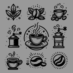 Coffee sticker design CDR file download for free