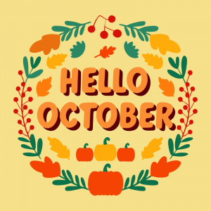 Hello October Welcome Auntum Wishes Vector CDR Download For Free