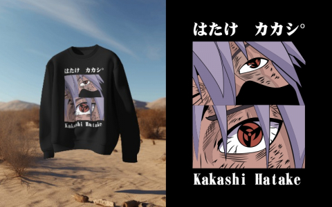 Sweat Shirt Anime Print Kakshi Hatake Vector Design Download Now