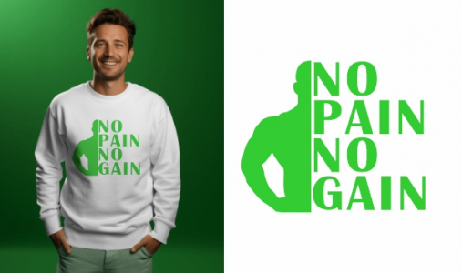 No Pain No Gain Print T-Shirt Logo Vector Design & Creativity For Free In CDR file