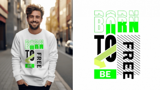 Born to be free Print T-Shirt Logo Vector Design & Creativity For Free In CDR file