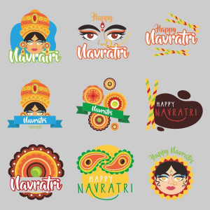 Happy Navratri sticker design CDR file download now