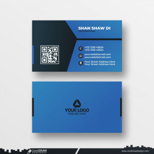 blue premium business card design dowanload