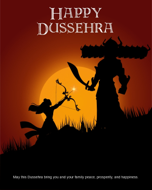 Orange Yellow Illustrated Dussehra Social Media Post Vector Design Download For Free With CDR File