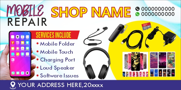 Indian Mobile Repairing Shop CDR Free Banner Download For Free