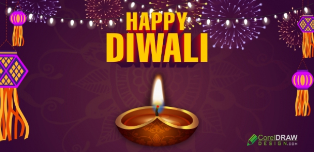 Happy diwali Vector Creative Design For Free In CDR file