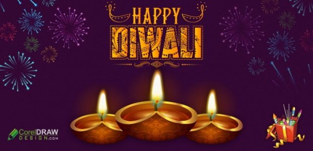 Happy diwali Vector Creative Design For Free In CDR file