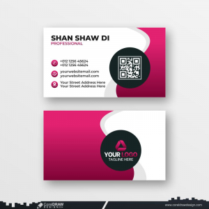 premium white red business card design 