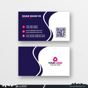 premium white blue business card design