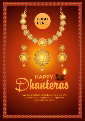 Happy Dhanteras Jewelry Shop Sales Banner Free CDR Download For Free