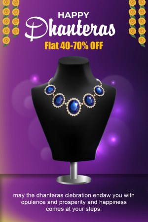 Happy Dhanteras And Diwali Diamond Shop Poster And Banner CDR Download For Free