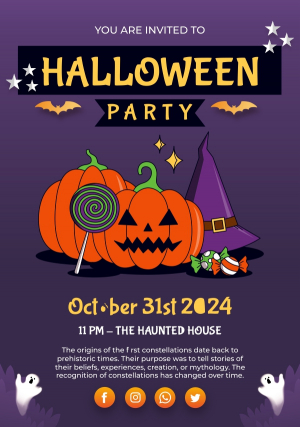 Happy Halloween Party Flyer Design Vector CDR Download For Free