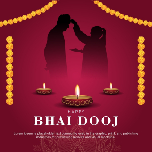 Happy Bhai Dooj Vector Character girl and Boy Celebrate Bhai Dooj Creative Design For Free In CDR file