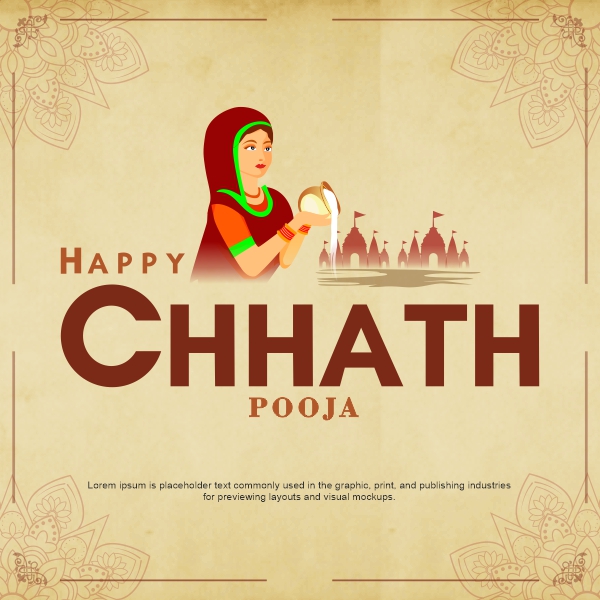 Happy Chhat Pooja Vector Creative Design For Free In CDR file