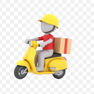 A 3D Render of A Delivery Boy Wearing Yellow Helmet High Quality Png Download For Free