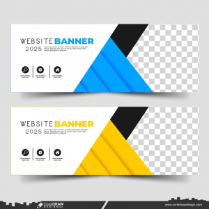 Geometric Website Banner Design Vector 