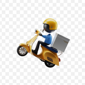 A 3D Render of Delivery Boy Wearing Yellow Helmet High Quality Png Download for Free