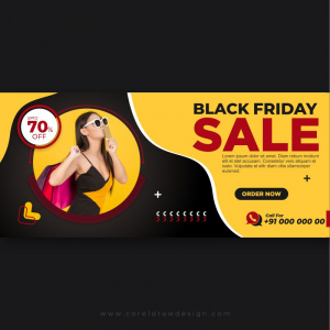 black Friday sale black banner background template